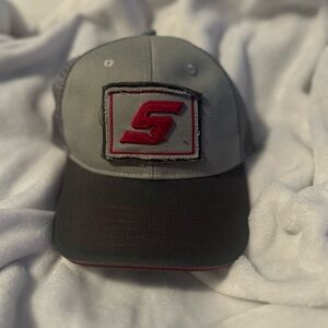 Snap-on Gray and Black Cap with Red Logo